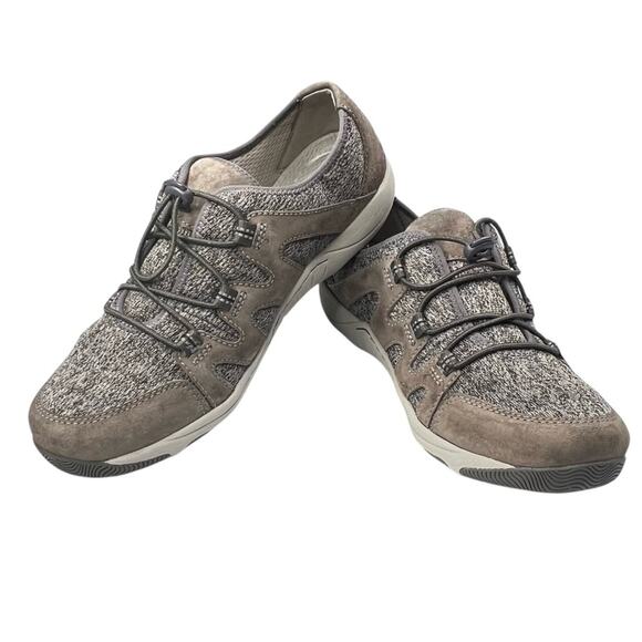 Dansko Holland Leather Sneaker EU 41 Taupe Low-Top Bungee Lace 4516201020 - Picture 1 of 13